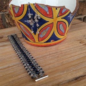 Artisan Jewelry Set, Bracelet and Earrings